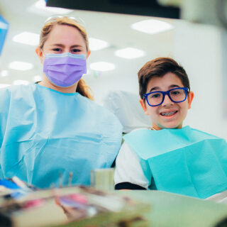 Dentist and patient