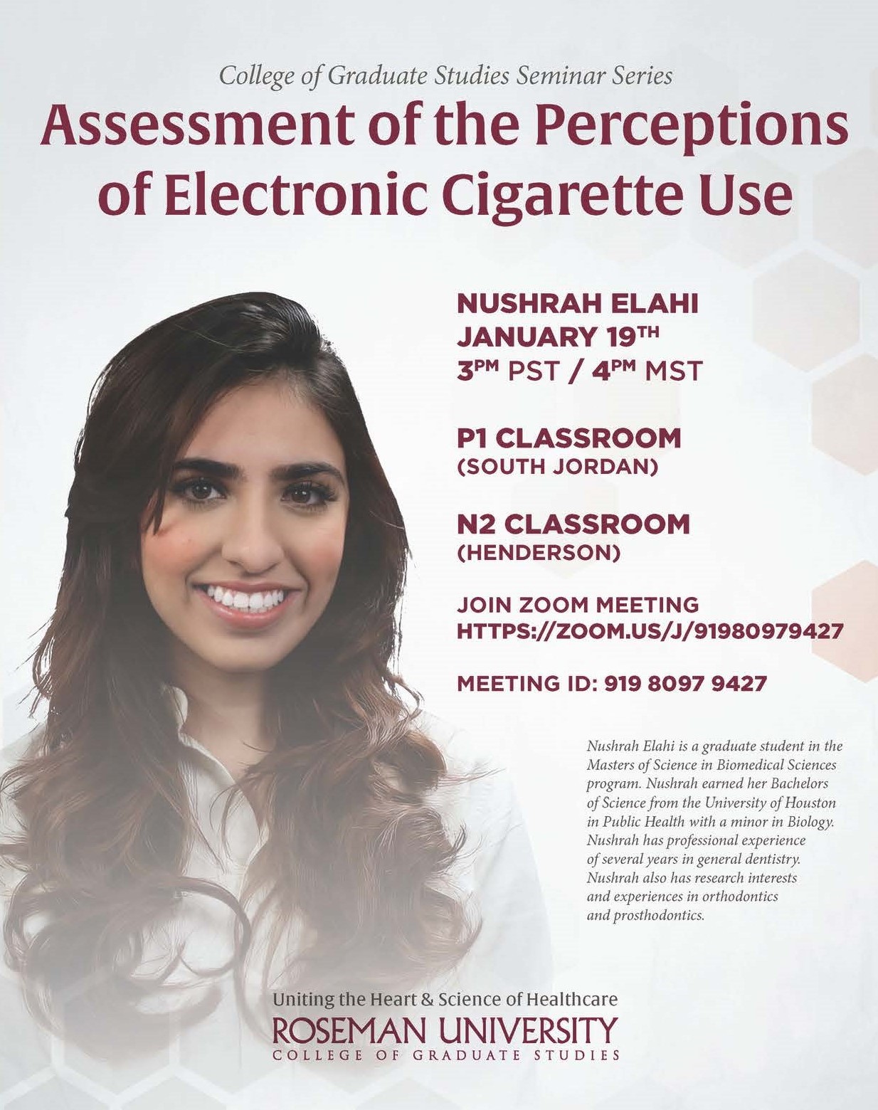 Assessment of the Perceptions of Electronic Cigarette Use seminar