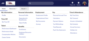 ADP Myself tab