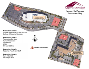 Roseman University Summerlin Campus evacuation zone map