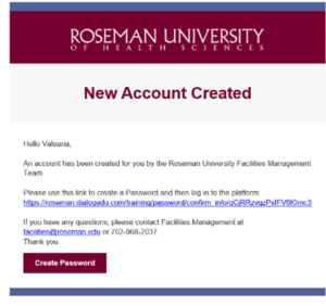 Roseman University Facilities Training screenshot