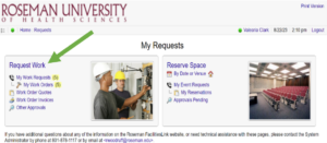 Roseman University FacilitiesLink screenshot