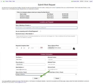 Roseman University FacilitiesLink screenshot