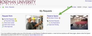 Roseman University FacilitiesLink screenshot