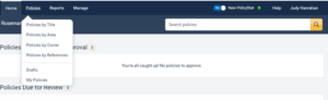 Roseman University PolicyStat screenshot