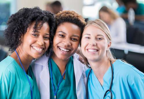 Smiling medical students