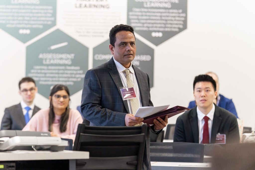Dr. Patil addresses guests at Roseman University's 11th Annual Research Symposium