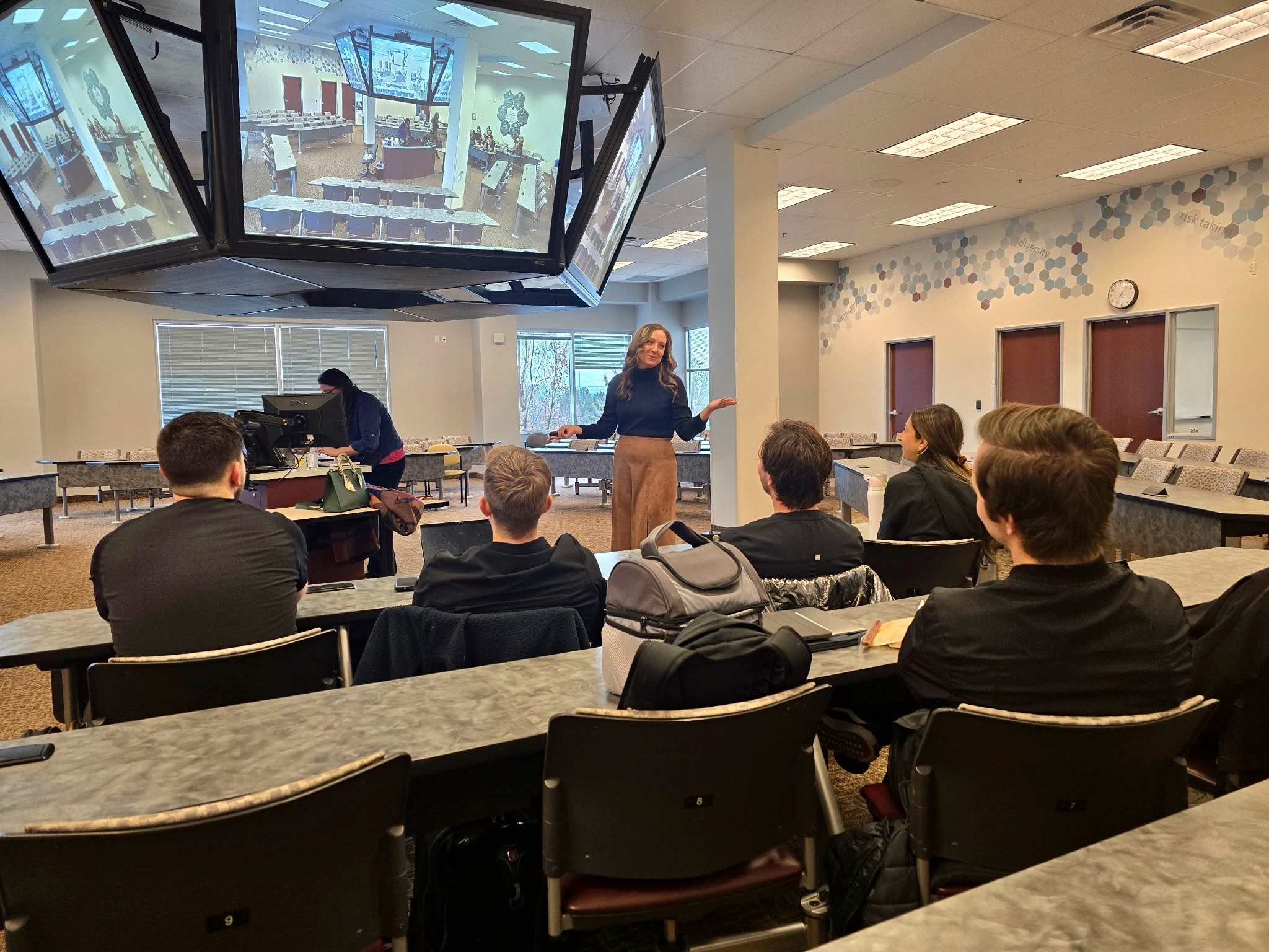 Dr. Kimberly Veltman presents to dental students during Lunch and Learn at Roseman University. 