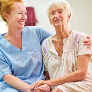 nurse with elderly woman